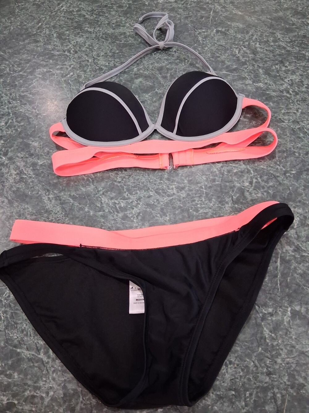 Malibu Dream Girl 2 Piece Swimsuit Bikini 80s 90s Retro Women’s Sz M Beach Babe